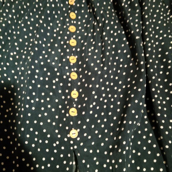 Shein Curve 4XL Maxi Skirt & Ruffle Strap Crop Top Set - Green / White Polka Dot - Picture 3 of 11